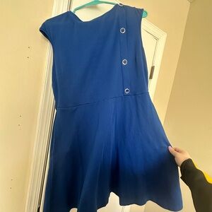 New York & Company Blue A-Line Asymmetrical Dress